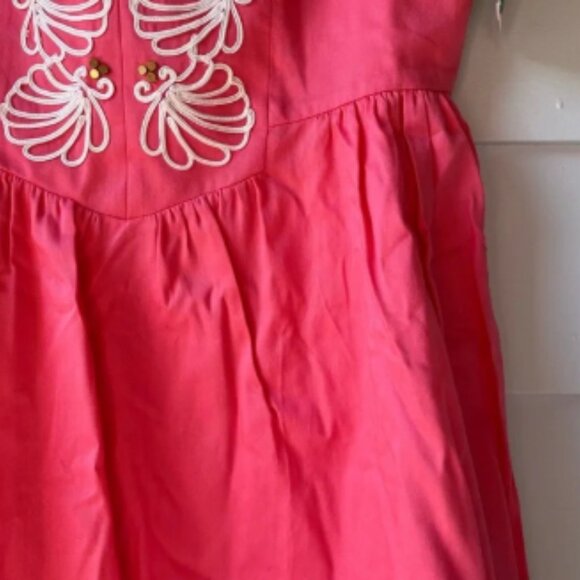 NWT Lily Pulitzer Mayfield Dress, Style 32874, Pink Salmon Seeing Stars Soutache - Picture 4 of 10